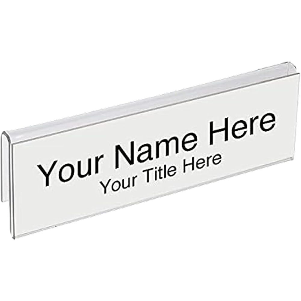 Desk Name Plate - 50-Pack Clear Acrylic Desk Name Plate