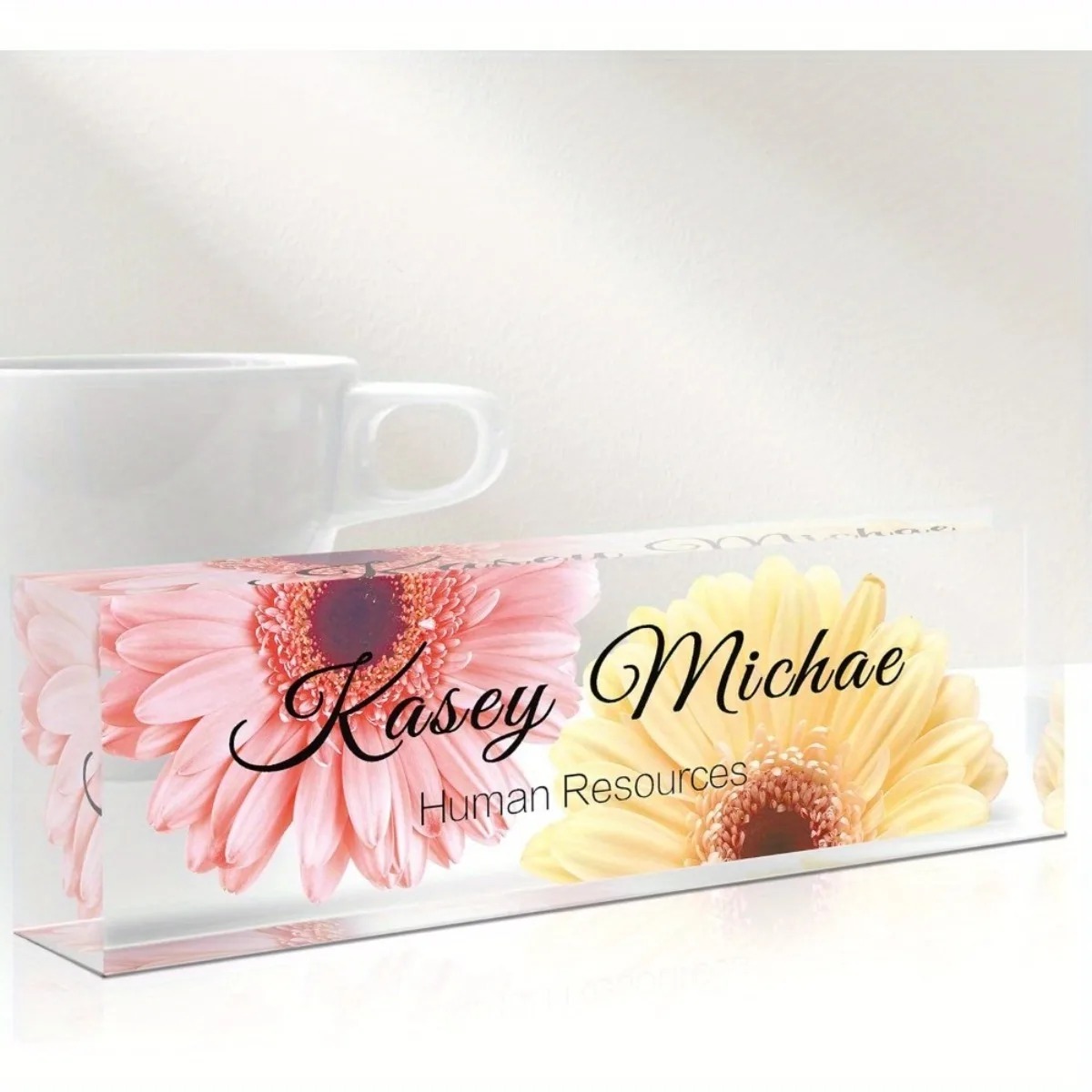 Desk Name Plate - 2D Flat Acrylic Desk Nameplate Custom