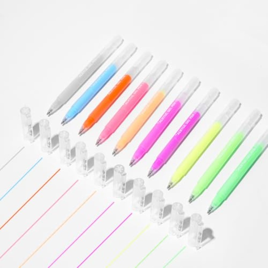 Gel Ink Pen Set - ROSYMENG 10 Colors Acrylic Gel Pens