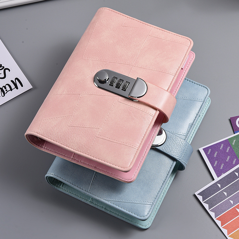 A6 PU Leather Password Lock Bi - Planner Weekly Budget のレビューと価格