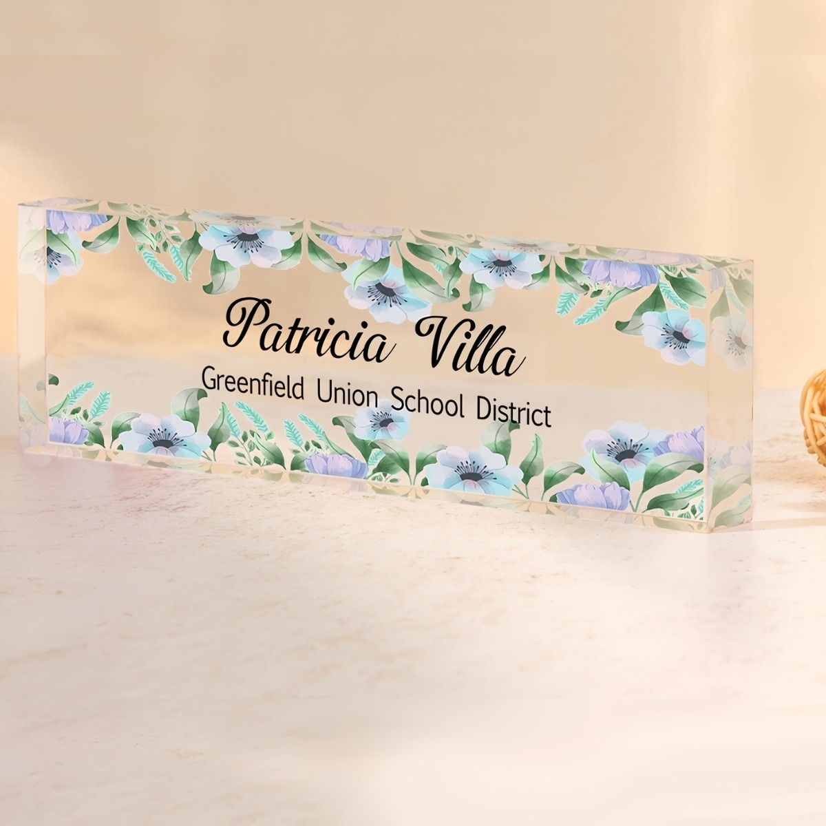 [2D Flat] Floral Pattern Acryl - Desk Name Plate のレビューと価格