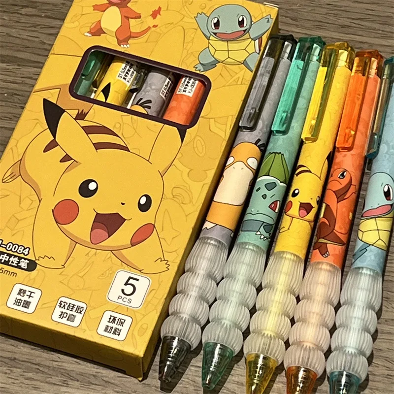 5pcs Pikachu Gel Pen Set Pokem - Gel Ink Pen Set のレビューと価格
