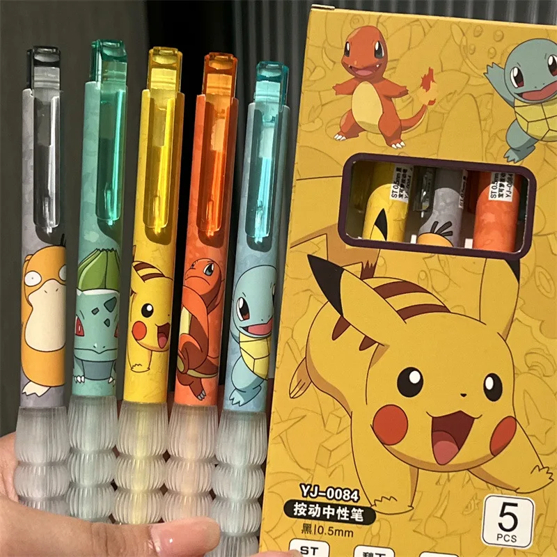 5pcs Pikachu Gel Pen Set Pokem - Gel Ink Pen Set のレビューと価格