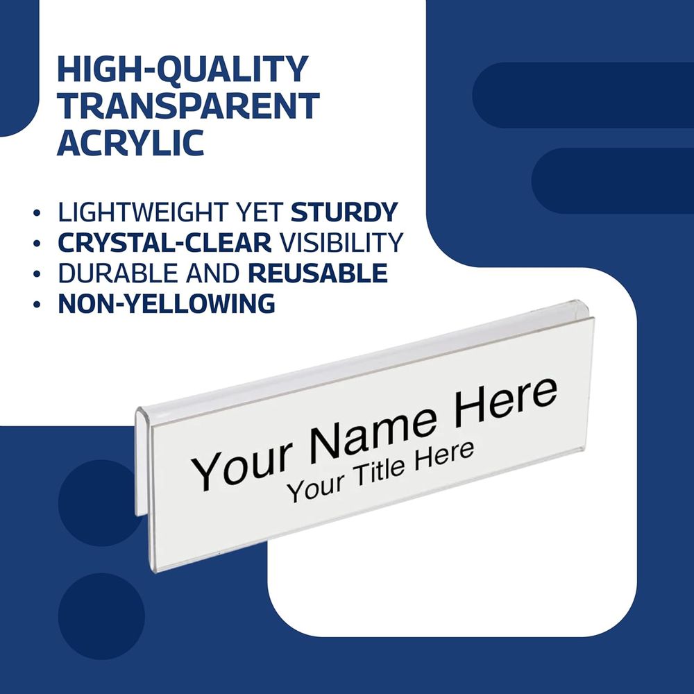 50-Pack Clear Acrylic Desk Nam - Desk Name Plate のレビューと価格