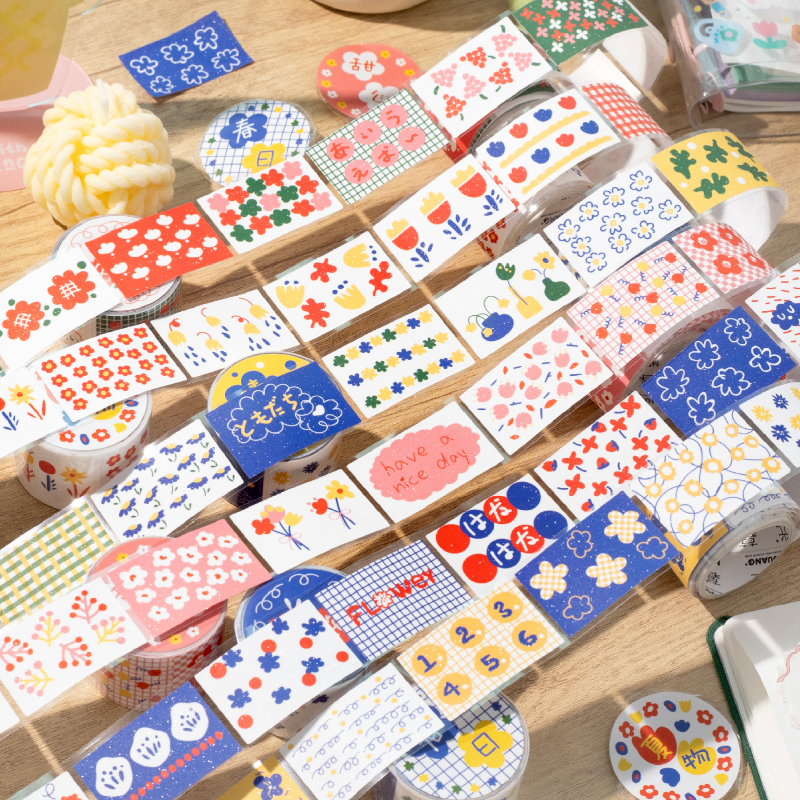 Kawaii Floral Print Label Stic - Label Printer Tape のレビューと価格