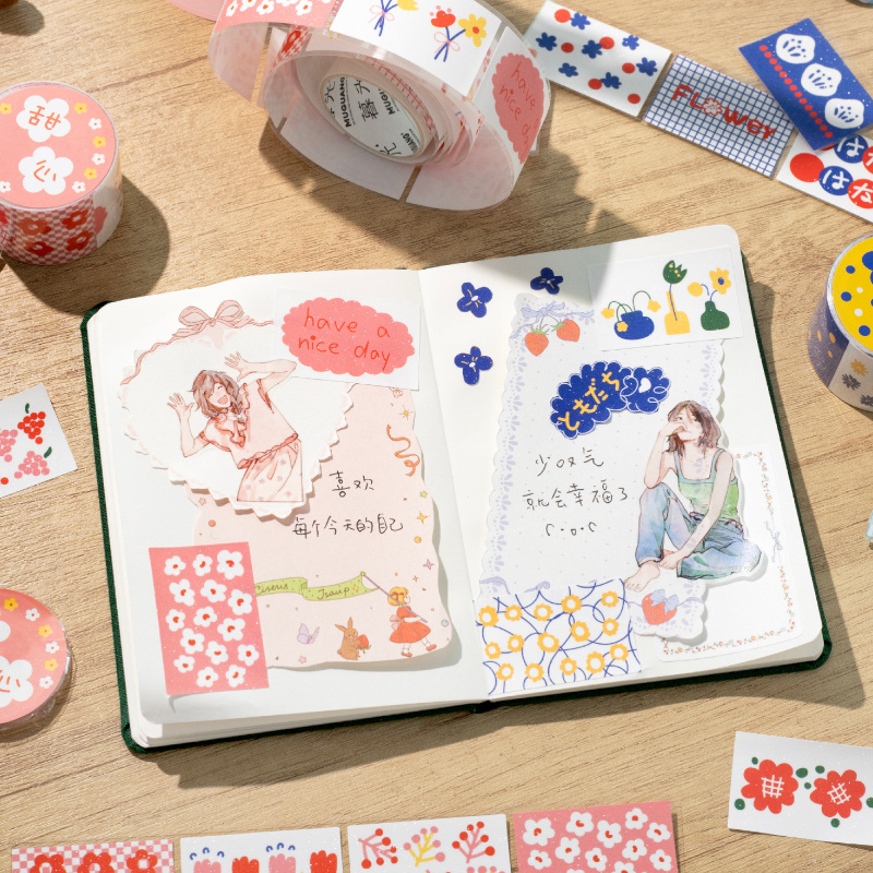 Kawaii Floral Print Label Stic - Label Printer Tape のレビューと価格