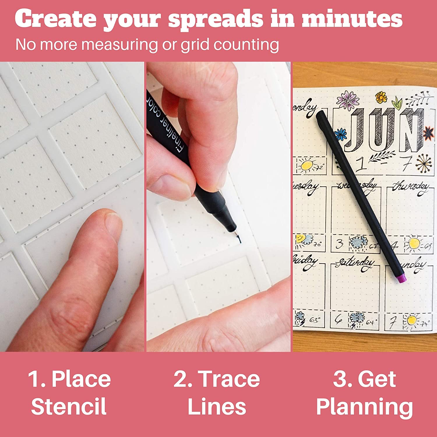 6Pack Reusable Plastic Weekly  - Notebook Dotted A5 のレビューと価格