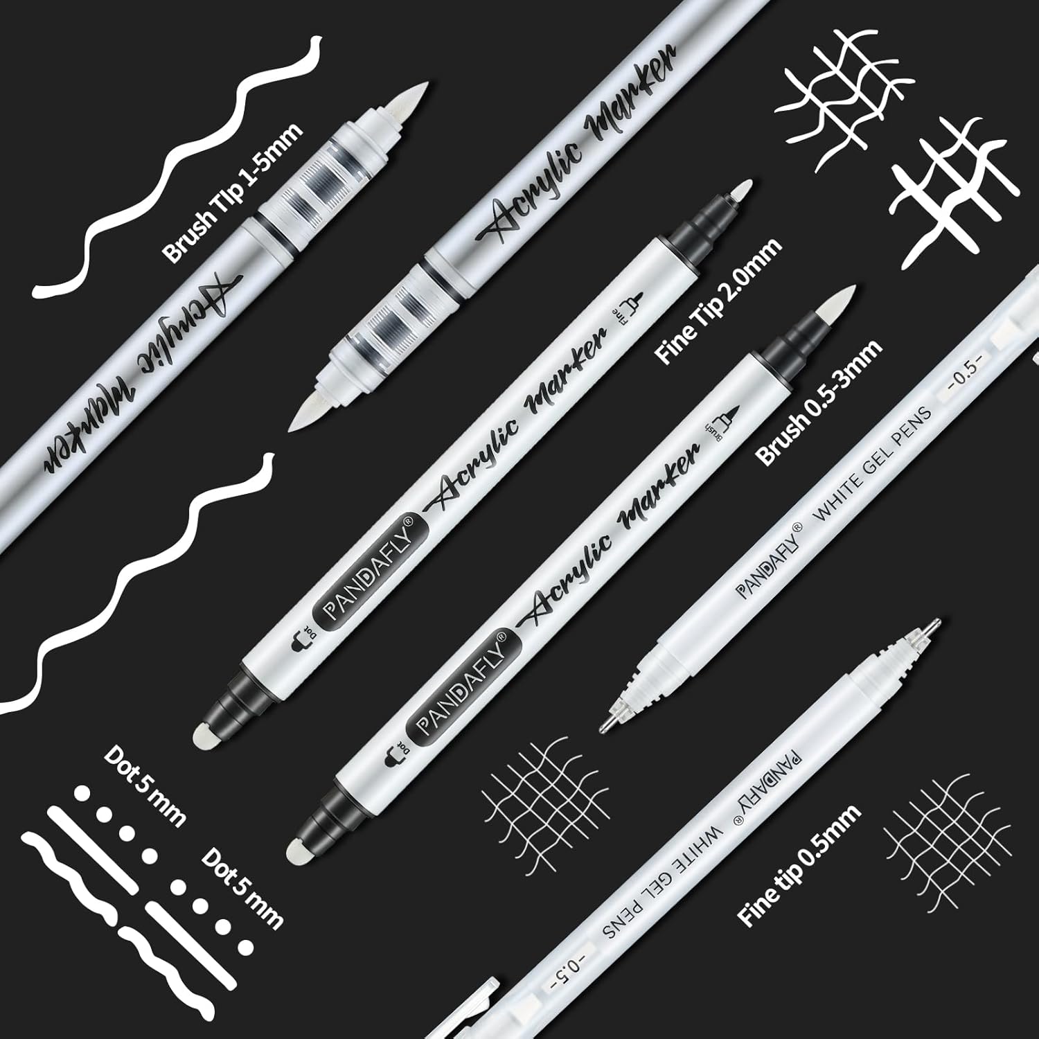 White Ink Pens Set 0.5mm Fine  - Gel Ink Pen Set のレビューと価格
