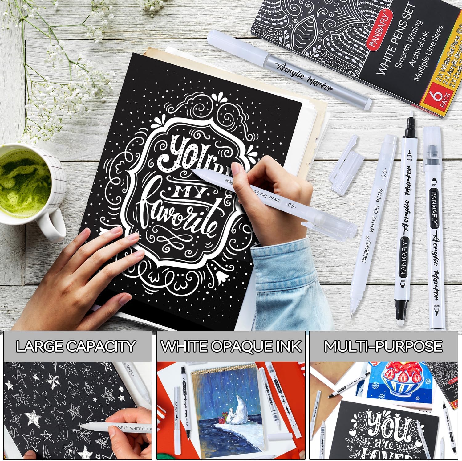 White Ink Pens Set 0.5mm Fine  - Gel Ink Pen Set のレビューと価格