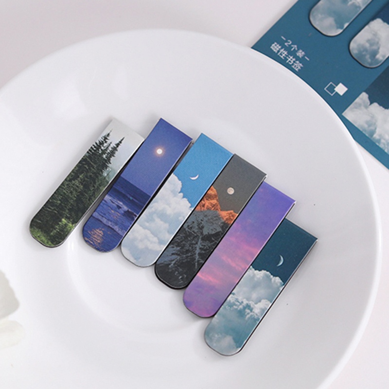 2pcs Fantasy Landscape Bookmar - Office Supply Office Stationery Items のレビューと価格