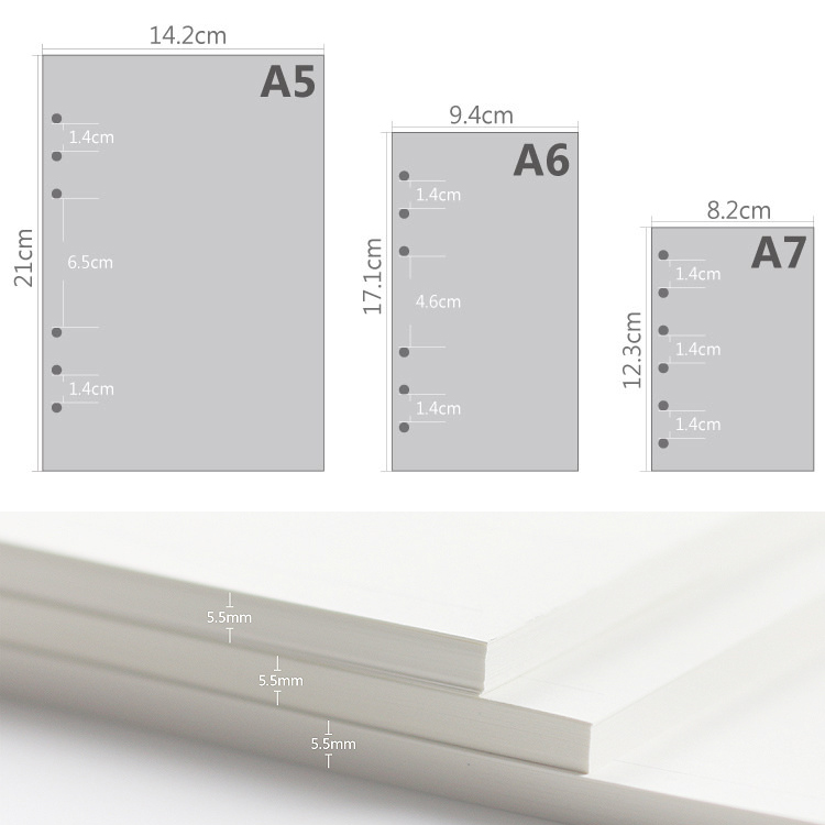 45 Sheets A5 A6A7 Loose Leaf N - Notebook Dotted A5 のレビューと価格