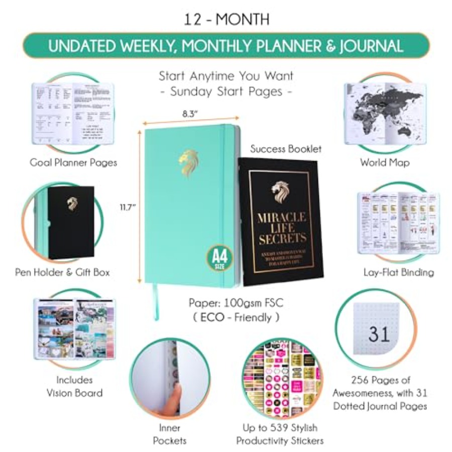Journal for Men - Undated Dail - Planner Weekly Budget のレビューと価格