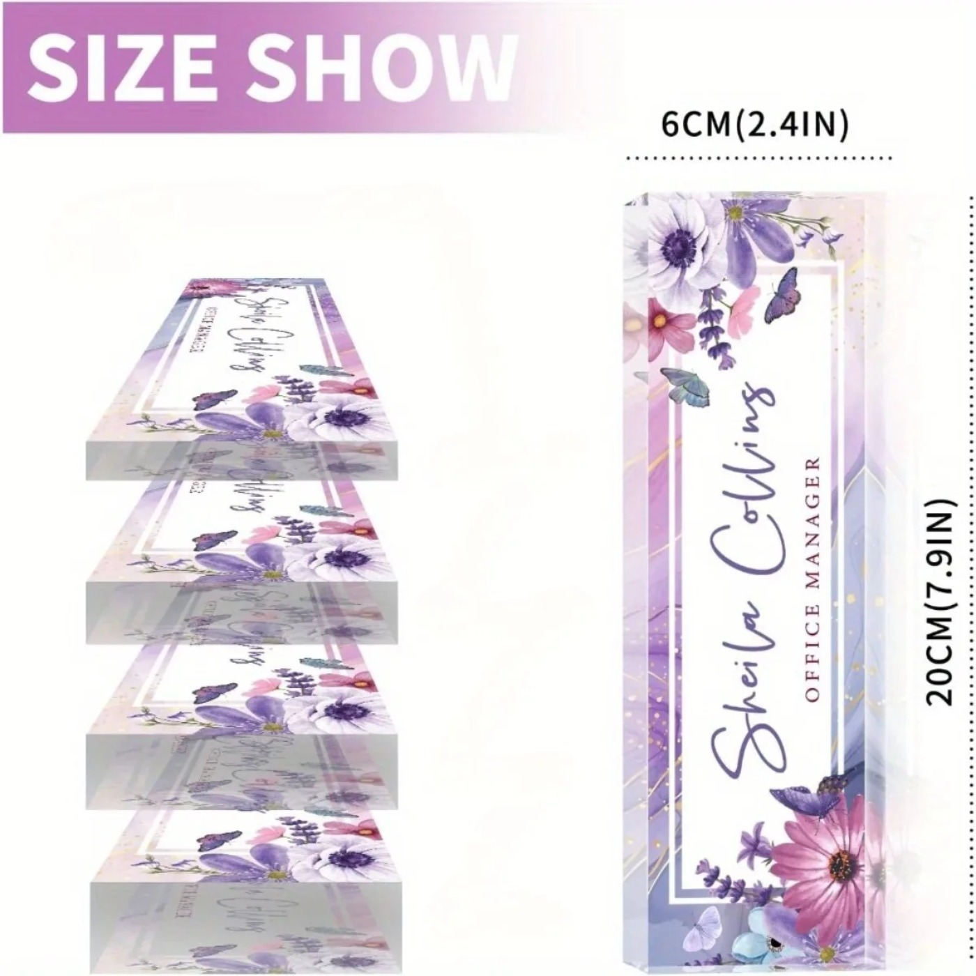 [2D Flat] Purple Flower Custom - Desk Name Plate のレビューと価格