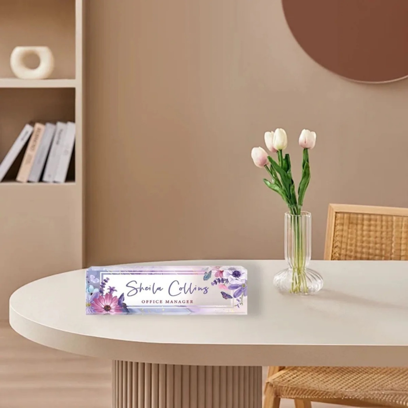 [2D Flat] Purple Flower Custom - Desk Name Plate のレビューと価格