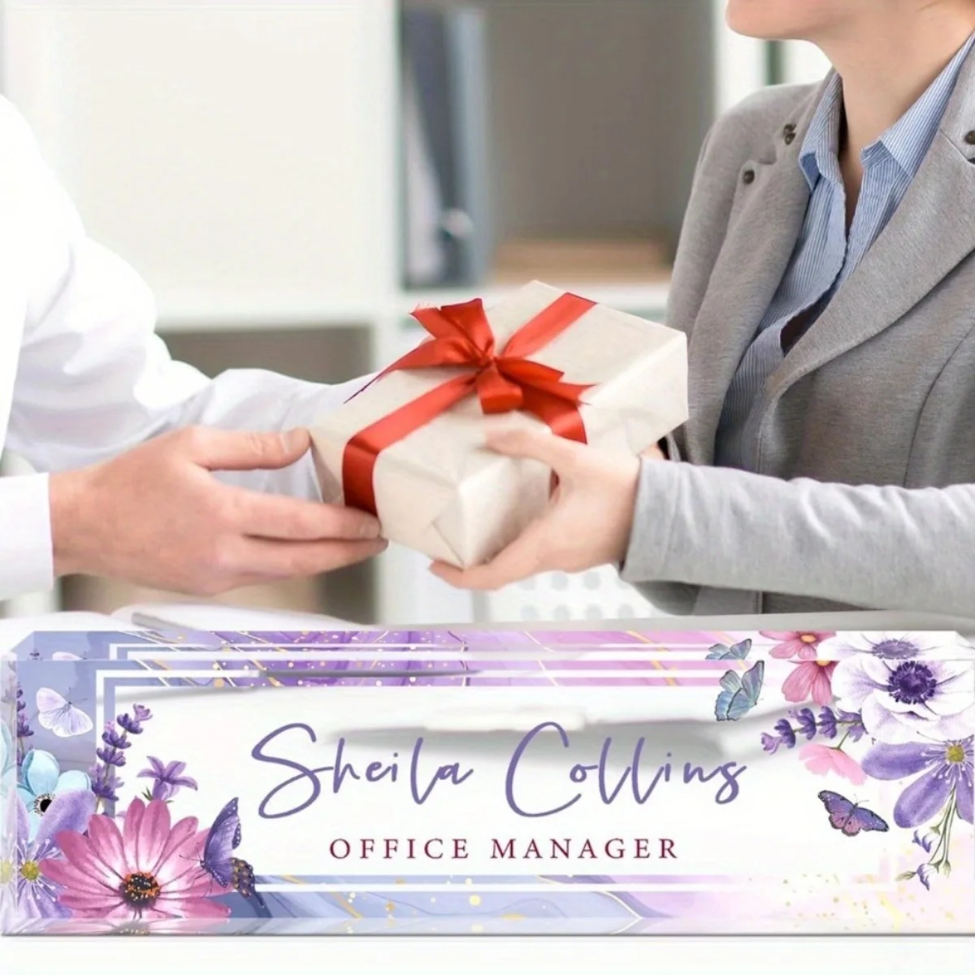 [2D Flat] Purple Flower Custom - Desk Name Plate のレビューと価格