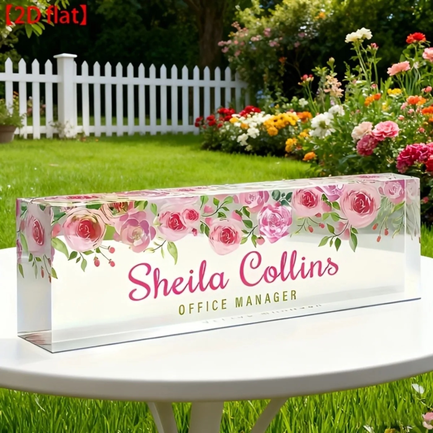[2D Flat] Minimalist Floral Ac - Desk Name Plate のレビューと価格