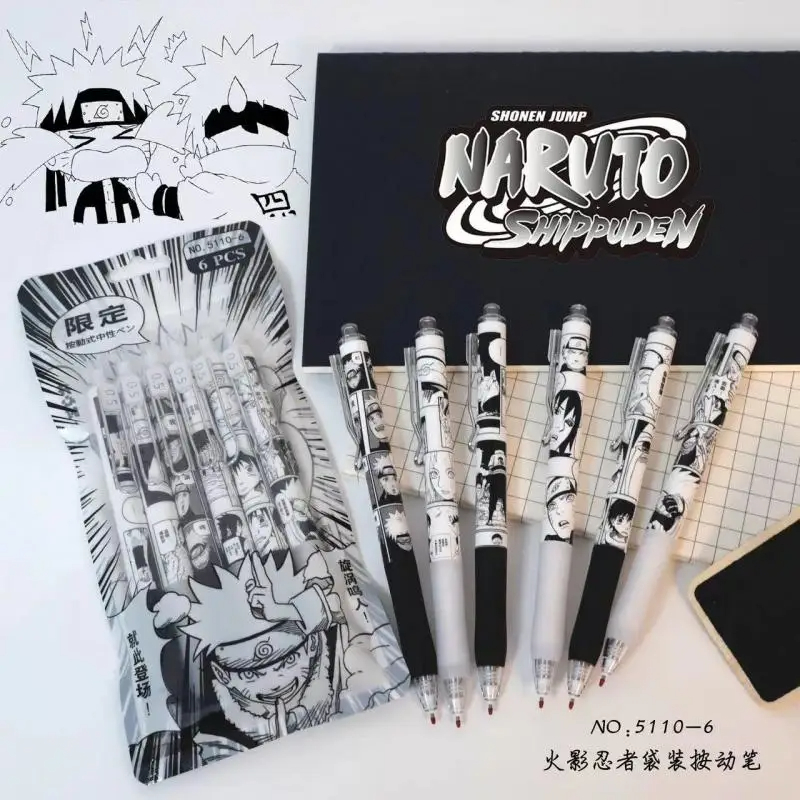 Naruto 6Pcs/set Gel Pen Anime  - Gel Ink Pen Set のレビューと価格