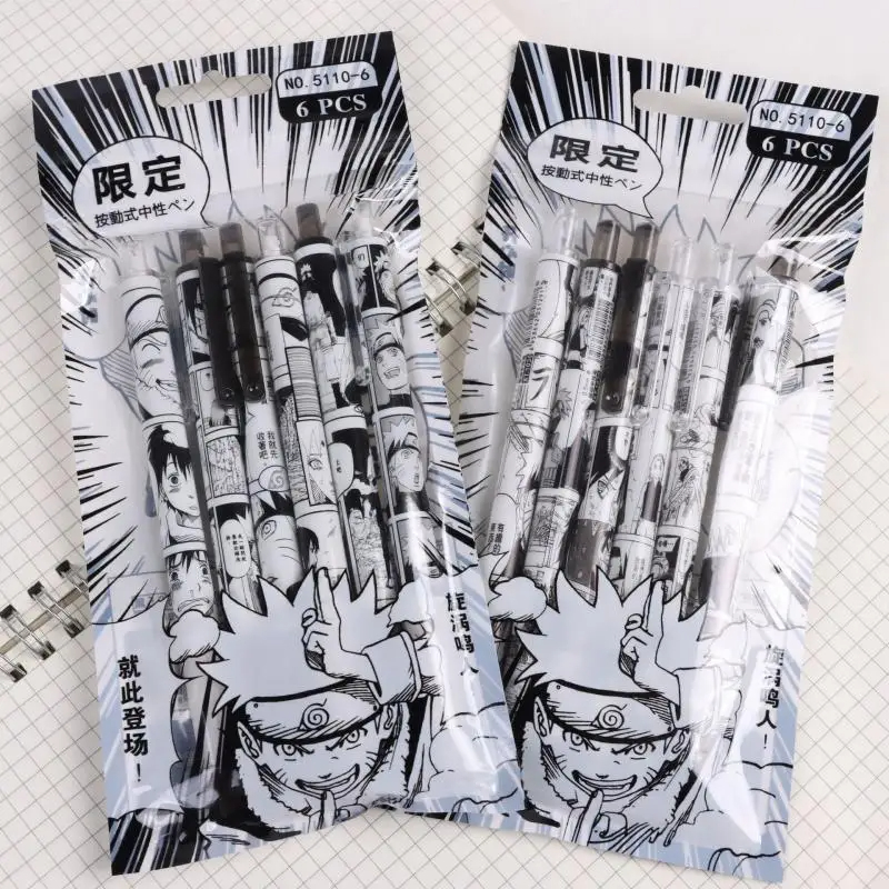 Naruto 6Pcs/set Gel Pen Anime  - Gel Ink Pen Set のレビューと価格