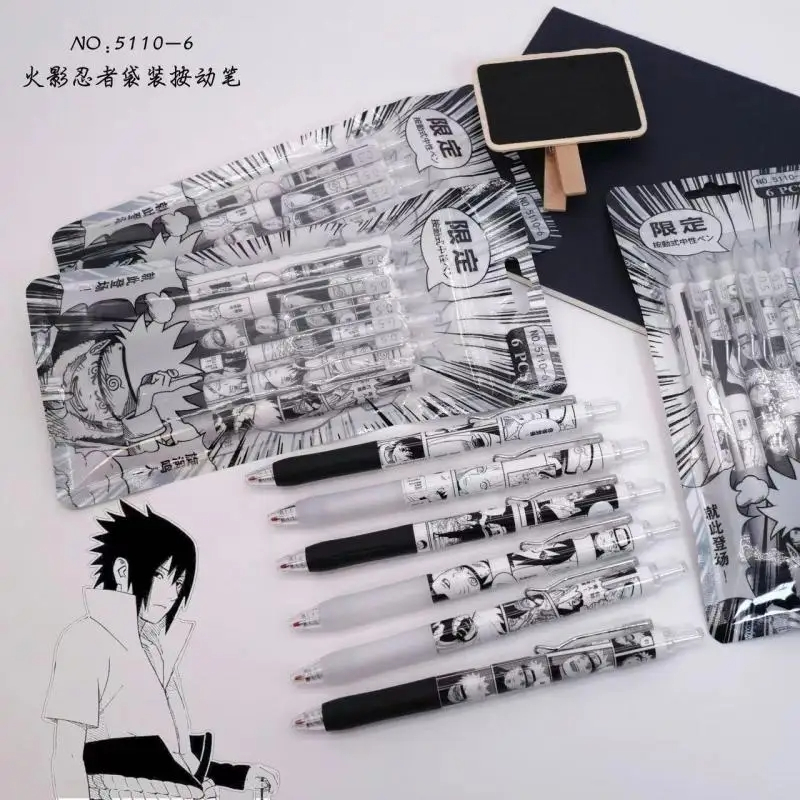 Naruto 6Pcs/set Gel Pen Anime  - Gel Ink Pen Set のレビューと価格