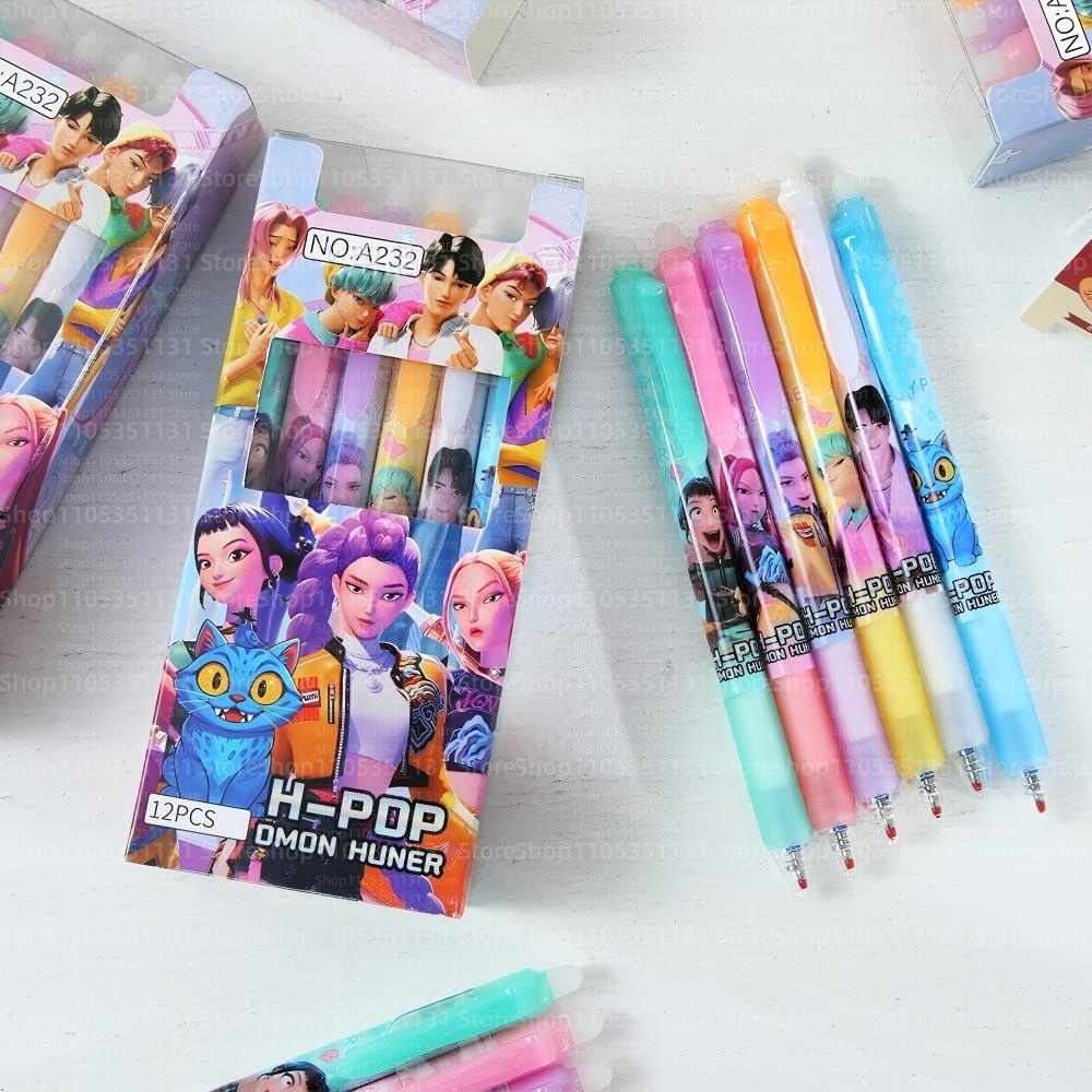 Anime Girl Group Erasable Pens - Gel Ink Pen Set のレビューと価格