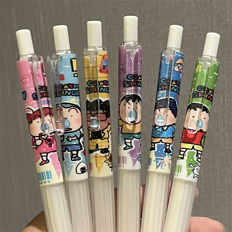 6pcs Crayon Shin-chan Student  - Gel Ink Pen Set のレビューと価格