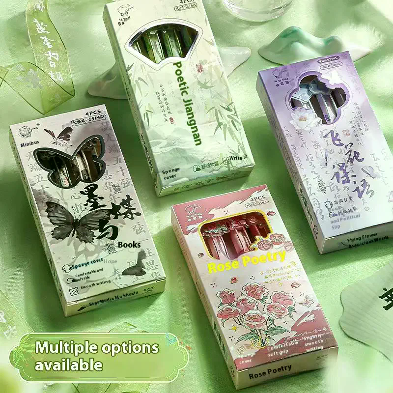 4PCS/Set Creative Soft Grip Ge - Gel Ink Pen Set のレビューと価格